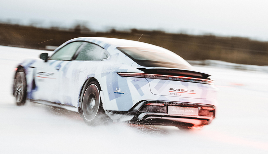 Porsche Taycan Sets Guinness World Record for Longest Drift on Ice